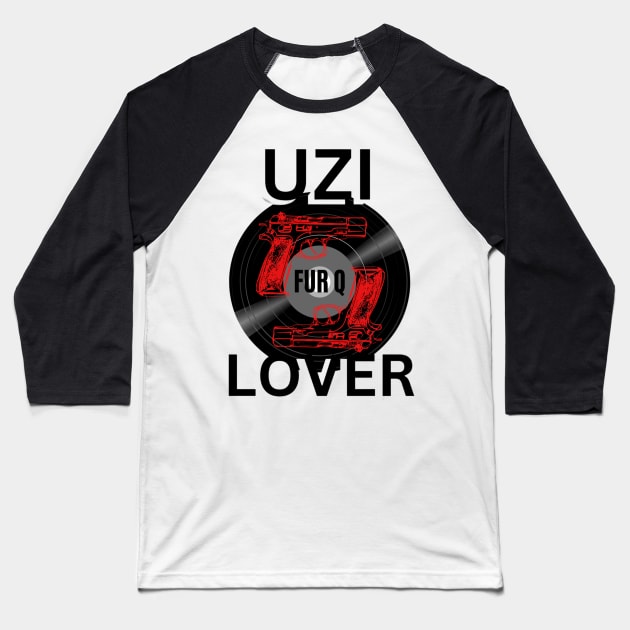 Uzi Lover by Fur Q Baseball T-Shirt by mywanderings